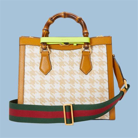 gucci diana mini houndstooth tote|Gucci bamboo bag.